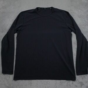Public Rec Shirt Mens XL Black Crew Neck Long Sleeve Activewear Casual